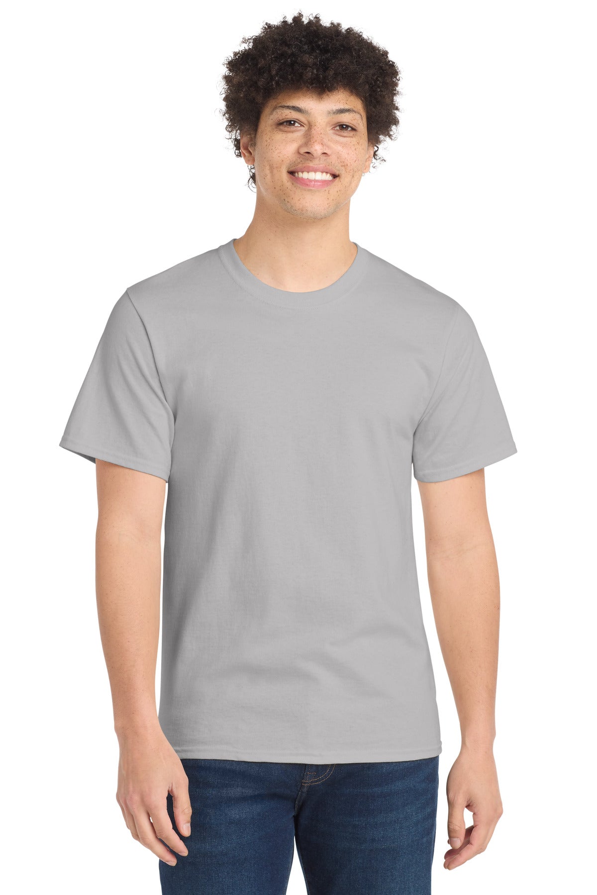 Port & Co Essential Tee. PC61 in Silver