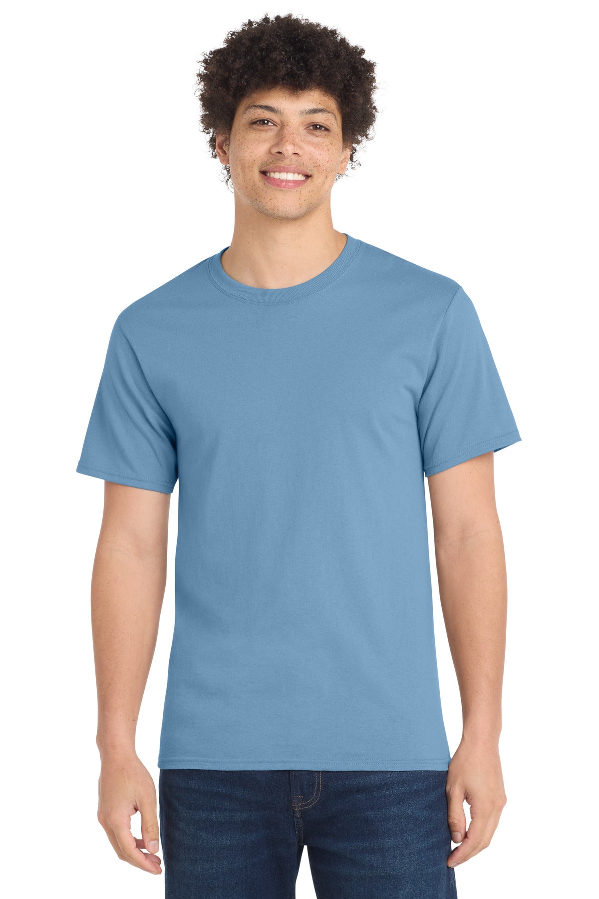 Port & Co Essential Tee. PC61 in Tundra Blue