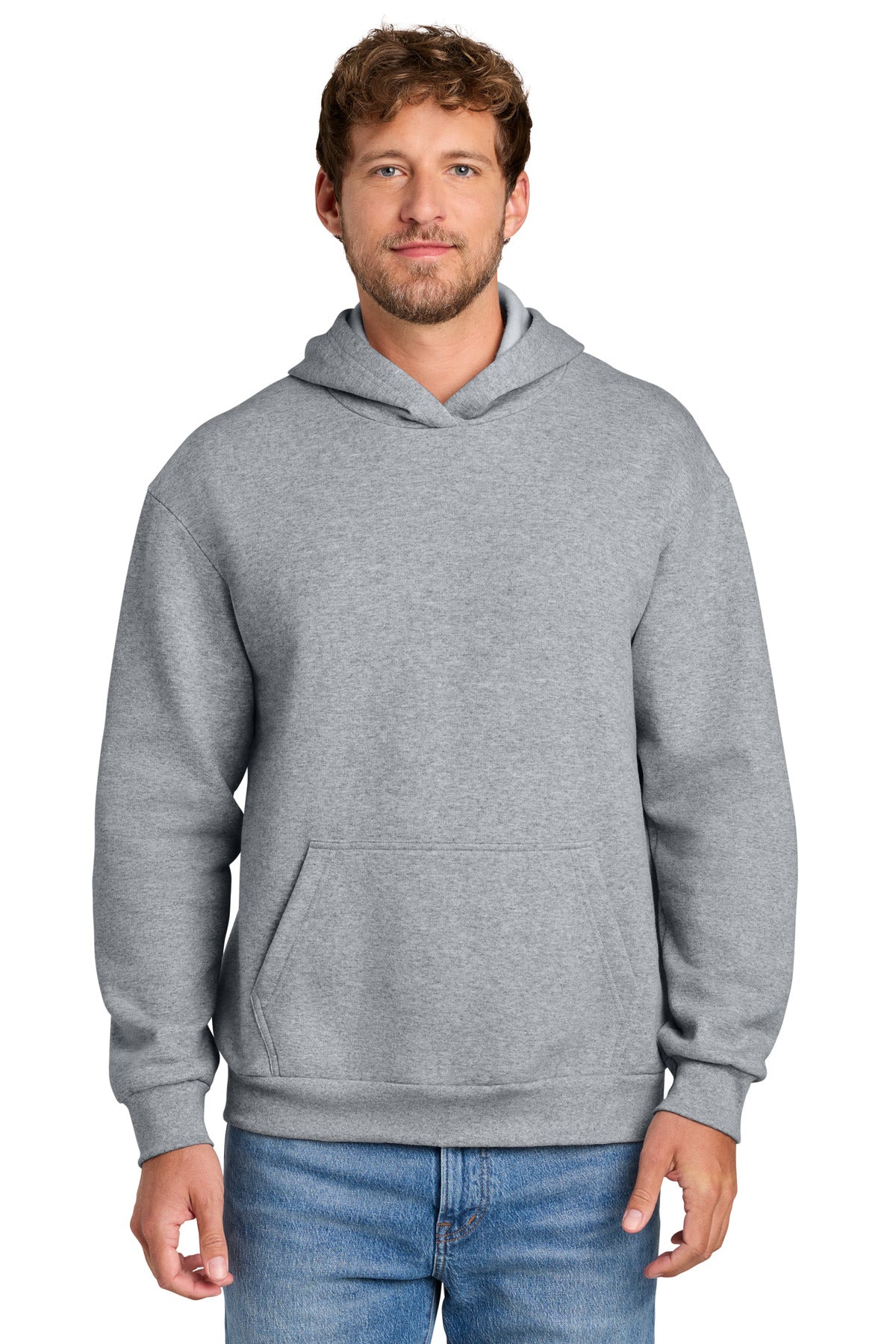 Port & Co Easy Fleece Pullover Hooded Sweatshirt PC68H in Athletic Heather