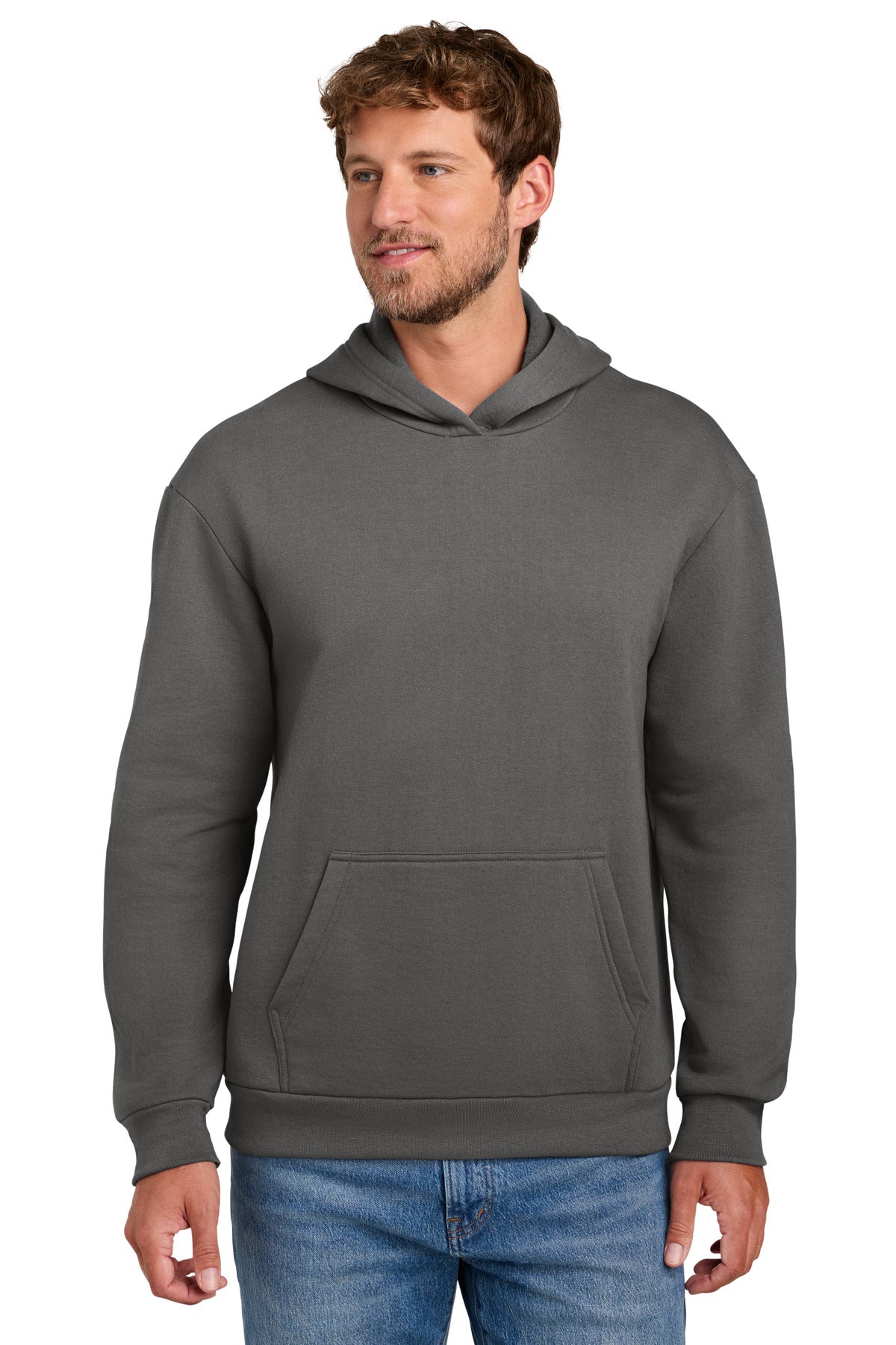 Port & Co Easy Fleece Pullover Hooded Sweatshirt PC68H in Charcoal