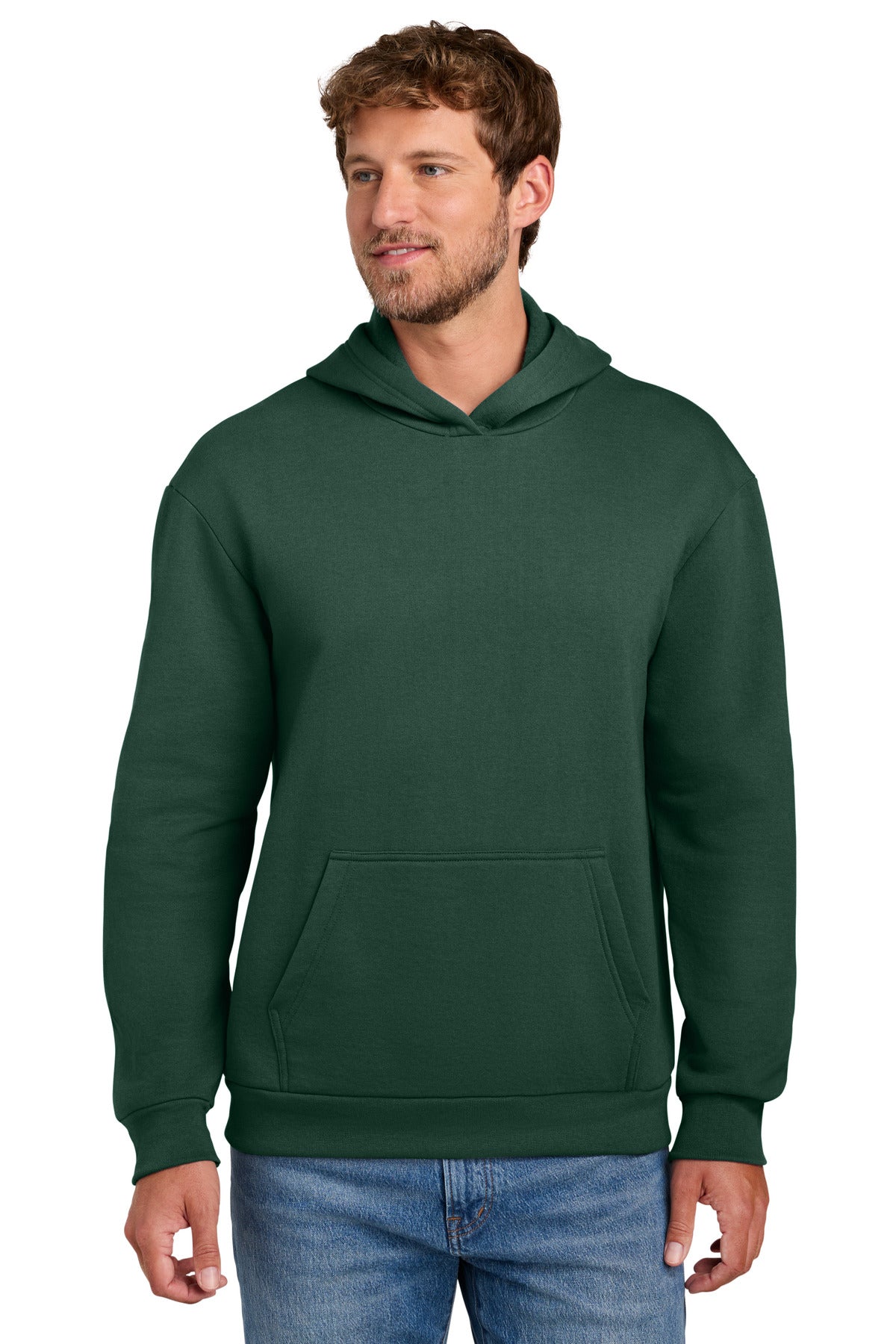 Port & Co Easy Fleece Pullover Hooded Sweatshirt PC68H in Dark Green