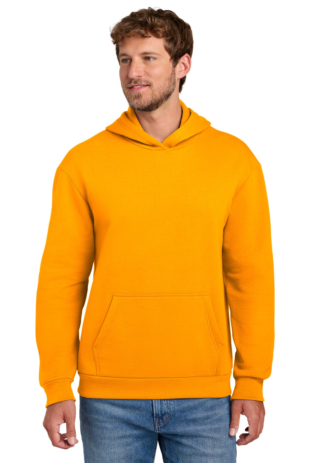 Port & Co Easy Fleece Pullover Hooded Sweatshirt PC68H in Gold