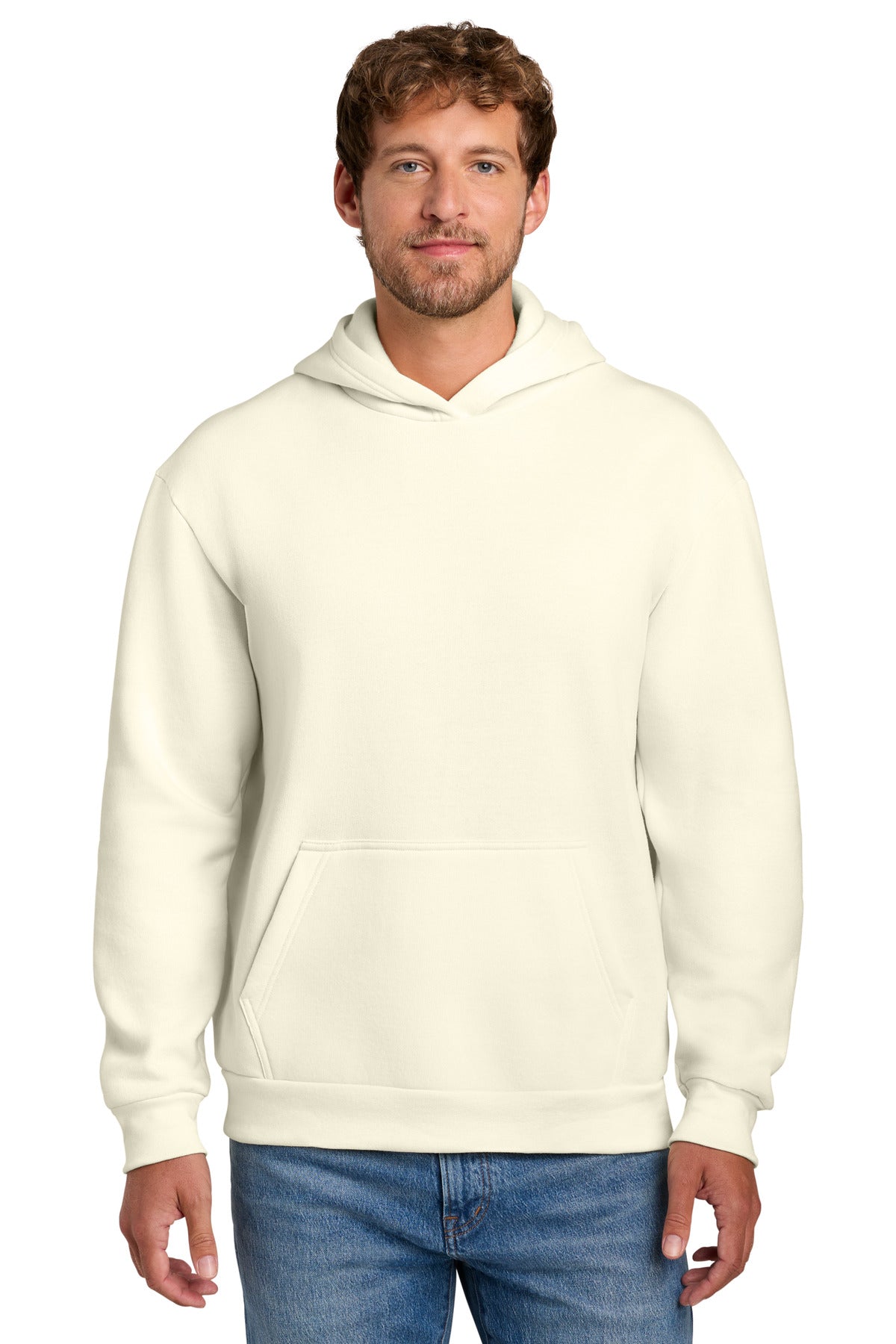 Port & Co Easy Fleece Pullover Hooded Sweatshirt PC68H in Ivory