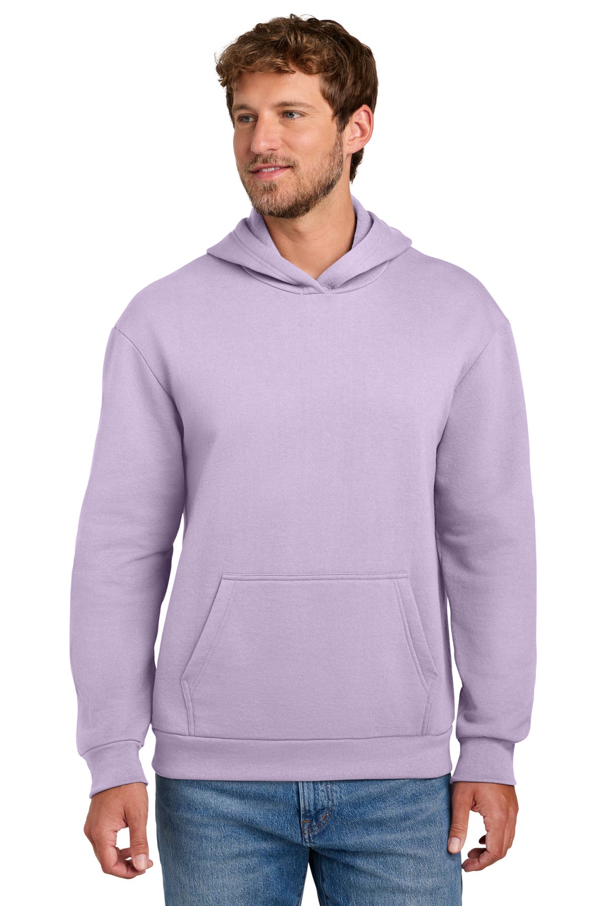 Port & Co Easy Fleece Pullover Hooded Sweatshirt PC68H in Lavender