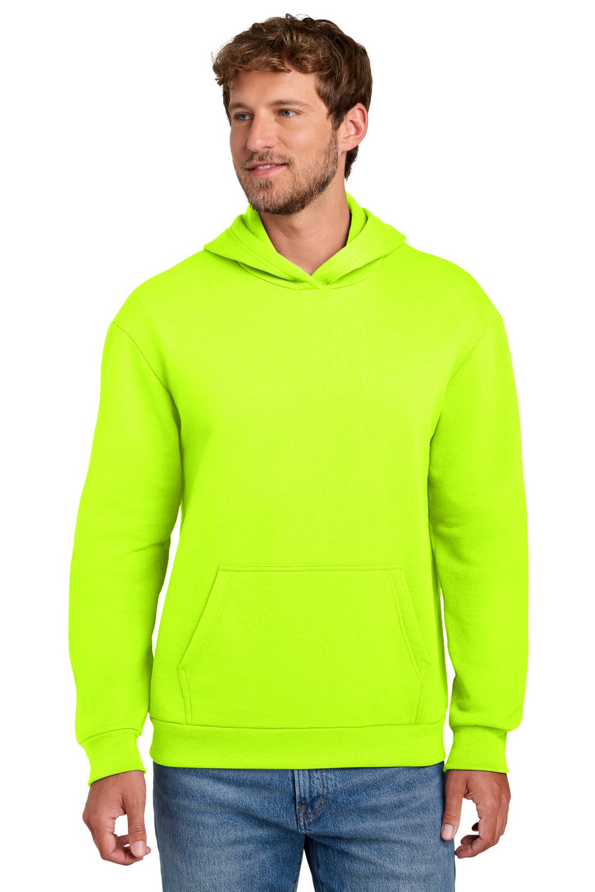 Port & Co Easy Fleece Pullover Hooded Sweatshirt PC68H in S. Green