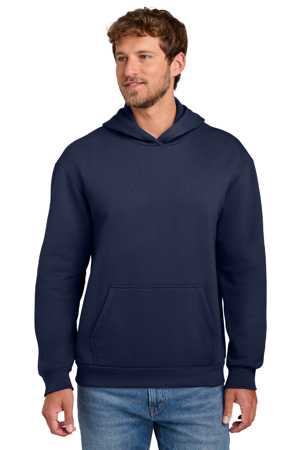 Port & Co Easy Fleece Pullover Hooded Sweatshirt PC68H in True Navy