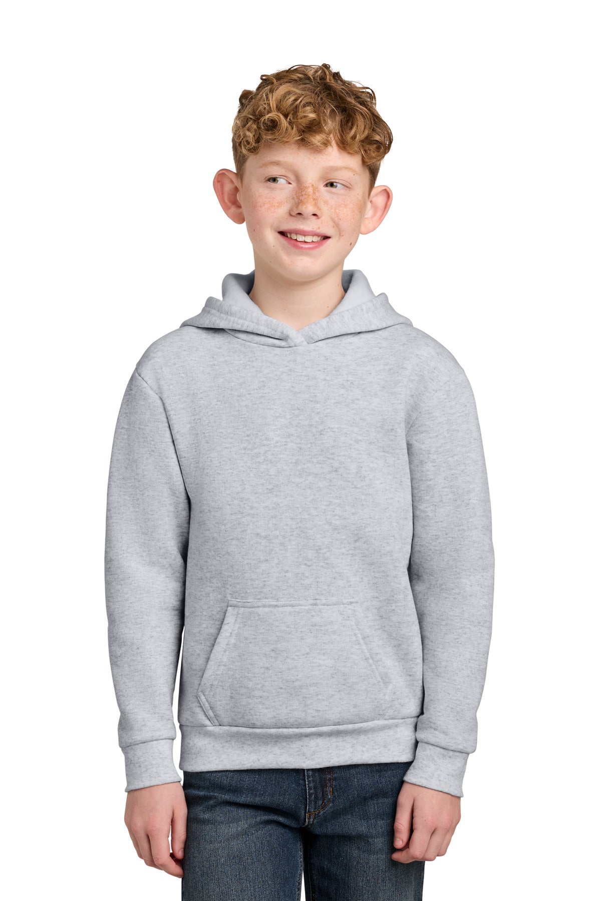 Port & Co Youth Easy Fleece Pullover Hooded Sweatshirt PC68YH in Ash