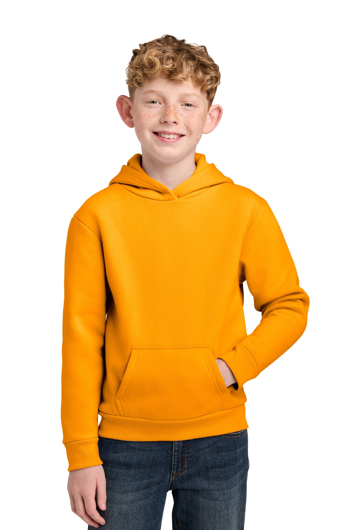 Port & Co Youth Easy Fleece Pullover Hooded Sweatshirt PC68YH in Gold