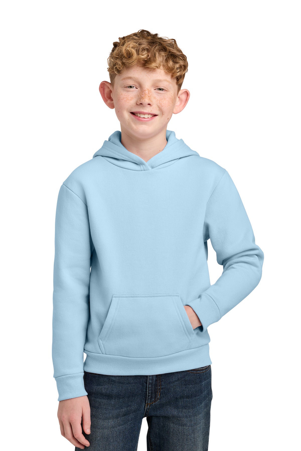 Port & Co Youth Easy Fleece Pullover Hooded Sweatshirt PC68YH in Ice Blue