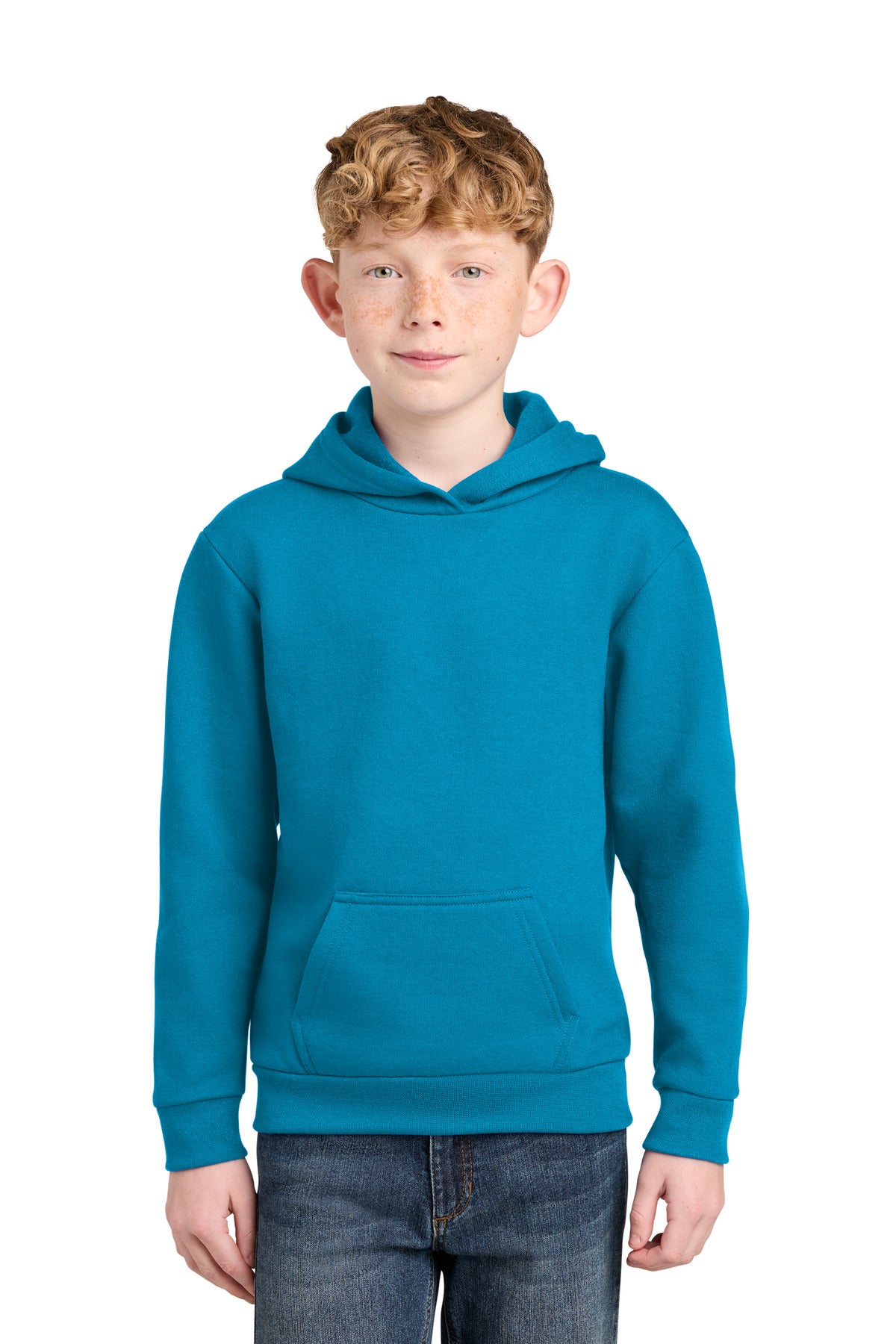 Port & Co Youth Easy Fleece Pullover Hooded Sweatshirt PC68YH in Sapphire