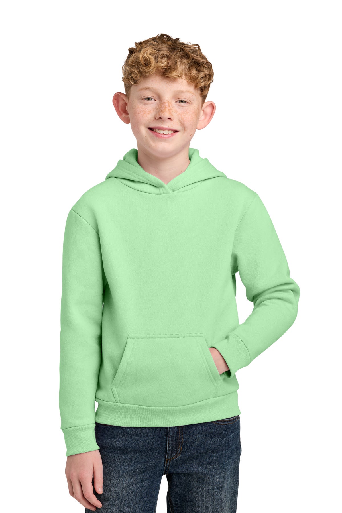 Port & Co Youth Easy Fleece Pullover Hooded Sweatshirt PC68YH in Spearmint