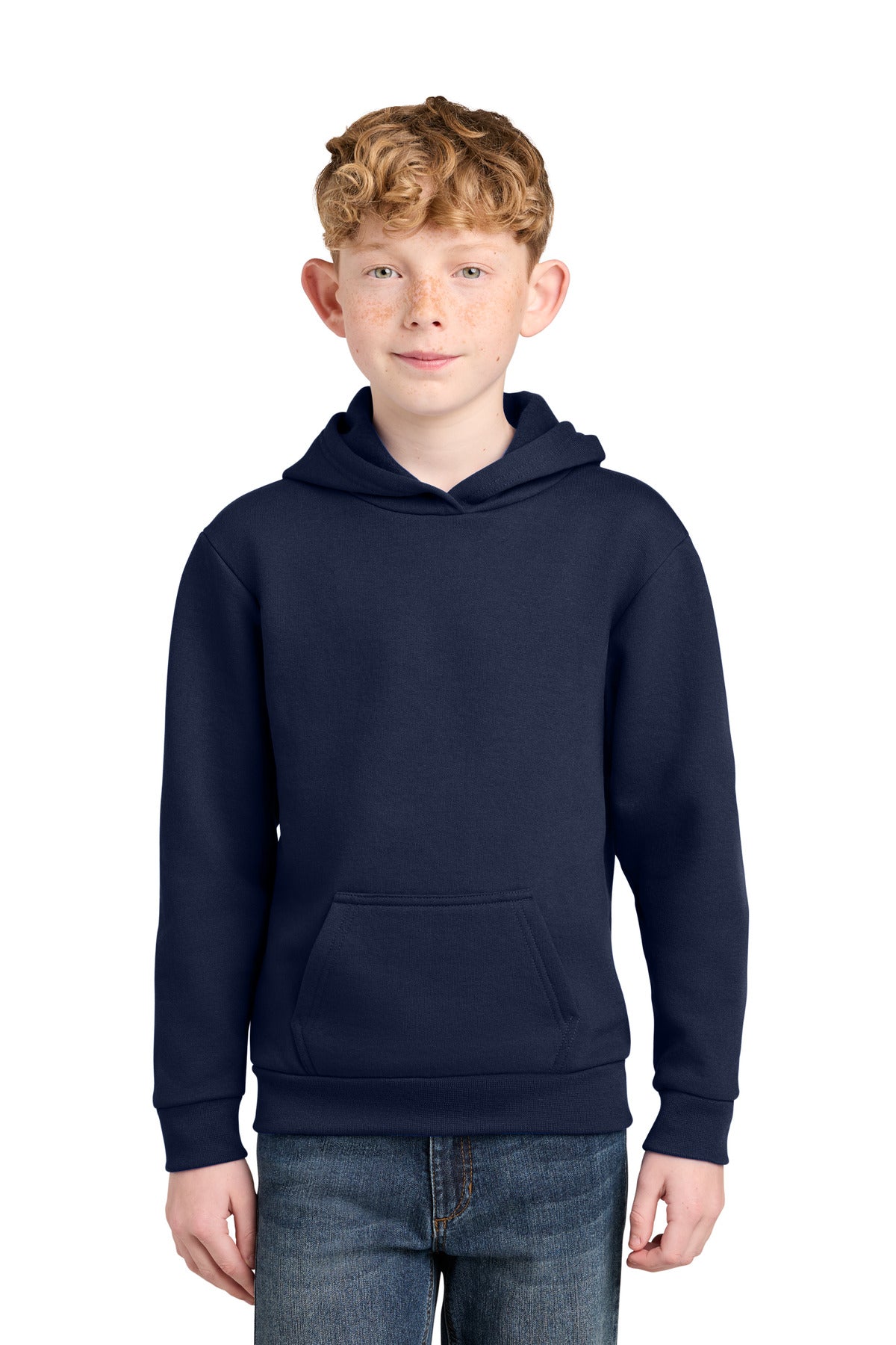 Port & Co Youth Easy Fleece Pullover Hooded Sweatshirt PC68YH in True Navy