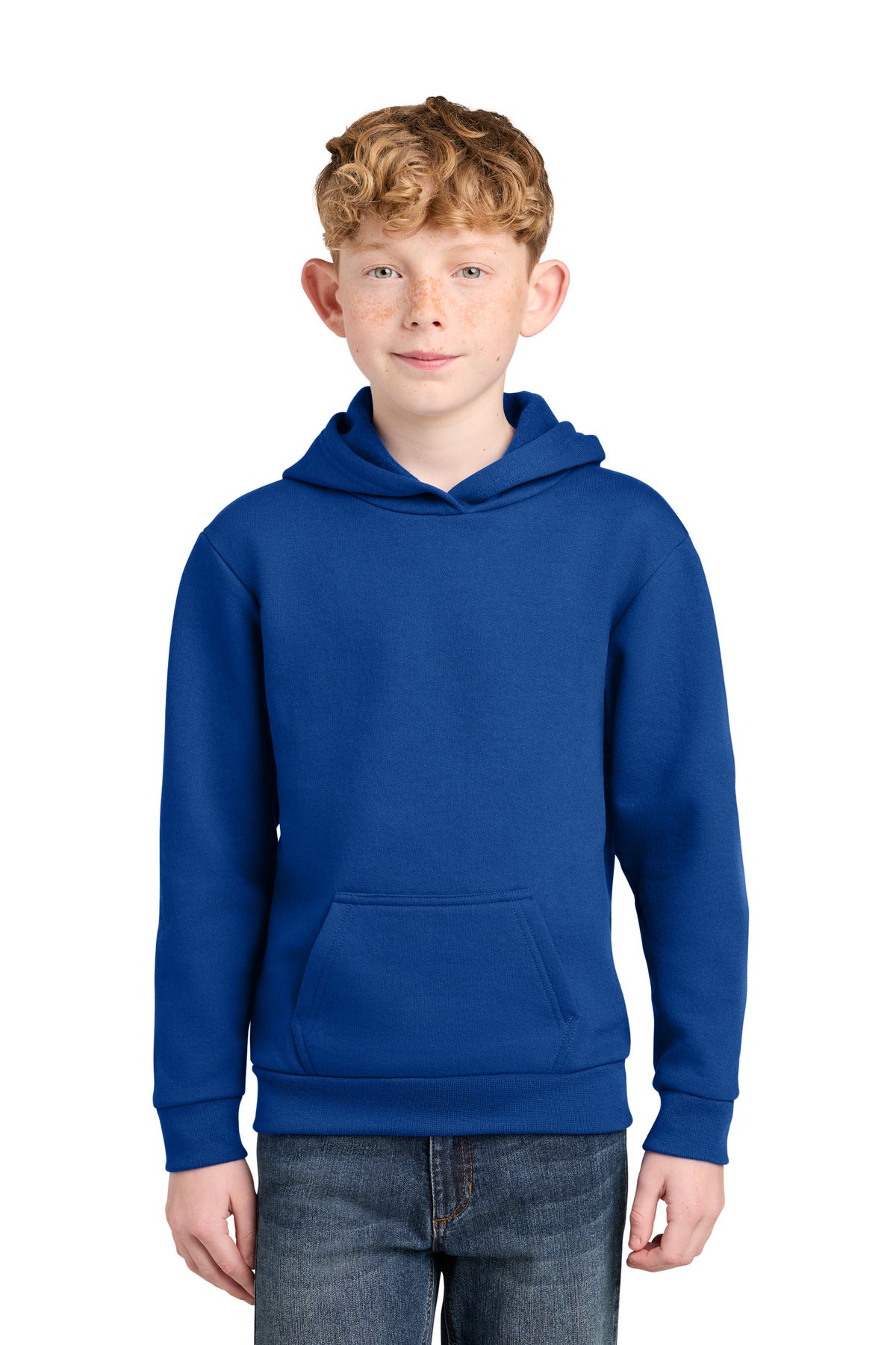 Port & Co Youth Easy Fleece Pullover Hooded Sweatshirt PC68YH in True Royal