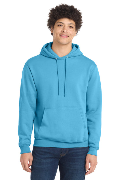 Port & Co Core Fleece Pullover Hooded Sweatshirt. PC78H in Aquatic Blue