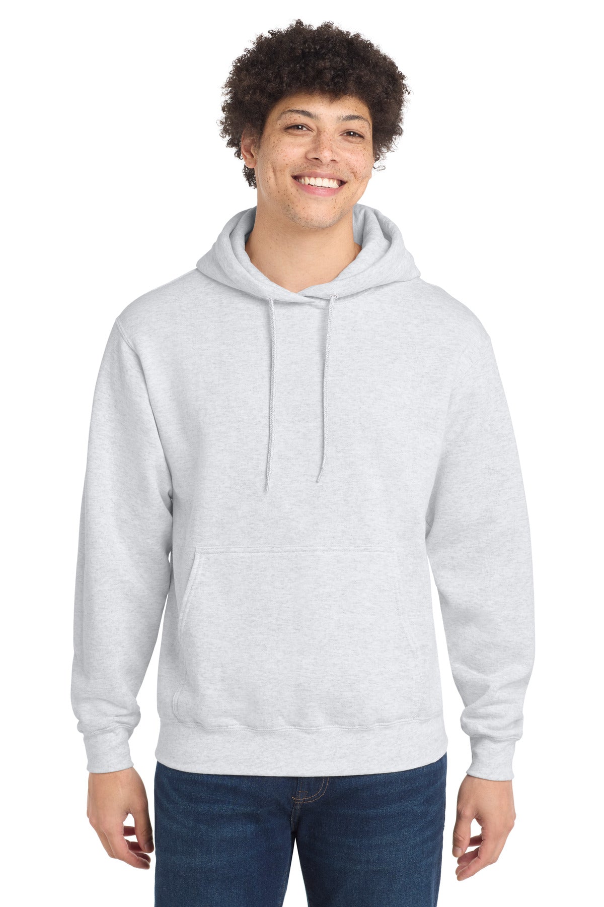 Port & Co Core Fleece Pullover Hooded Sweatshirt. PC78H in Ash
