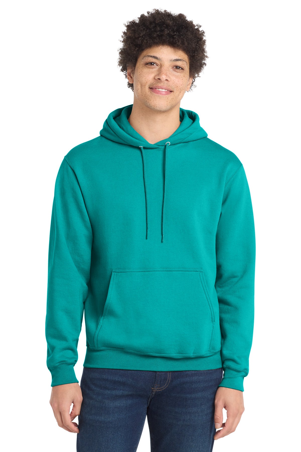 Port & Co Core Fleece Pullover Hooded Sweatshirt. PC78H in Bright Aqua