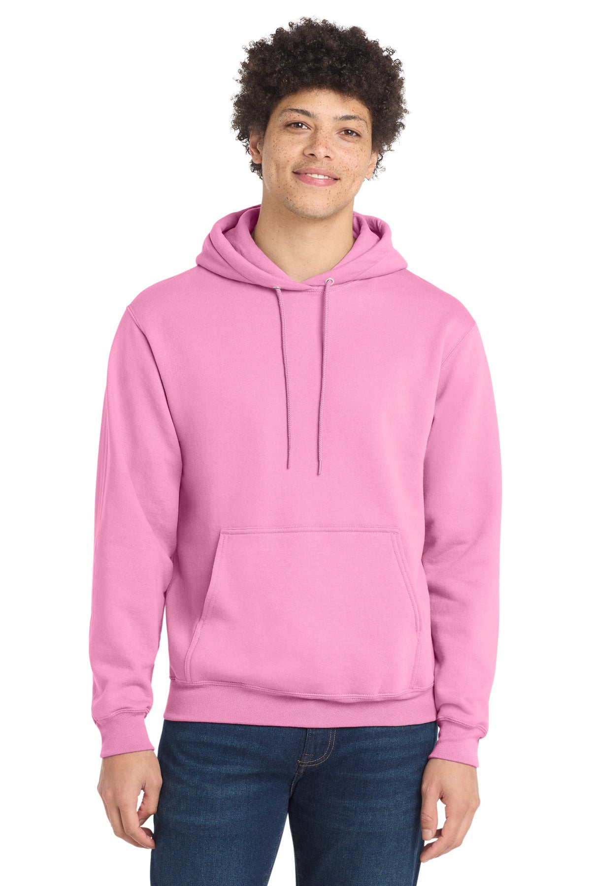 Port & Co Core Fleece Pullover Hooded Sweatshirt. PC78H in Candy Pink