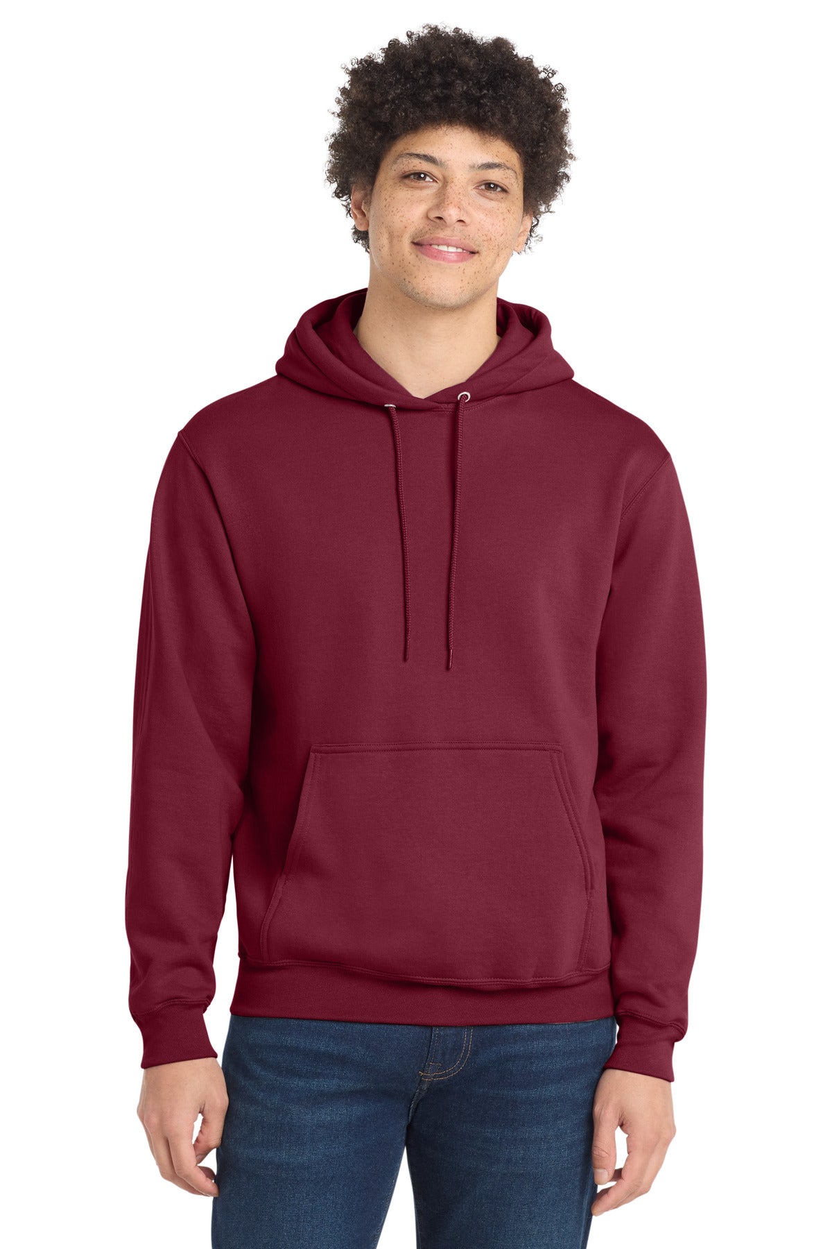 Port & Co Core Fleece Pullover Hooded Sweatshirt. PC78H in Cardinal
