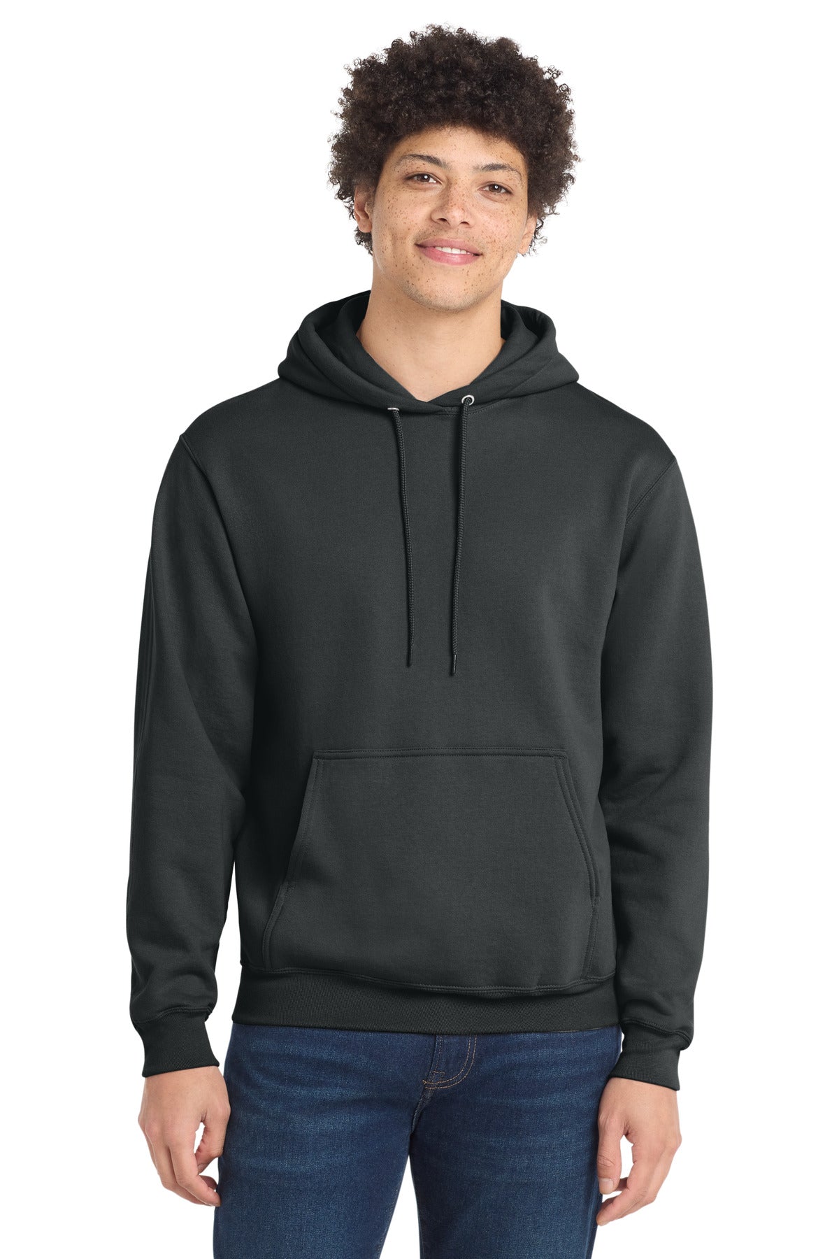 Port & Co Core Fleece Pullover Hooded Sweatshirt. PC78H in Coal Grey