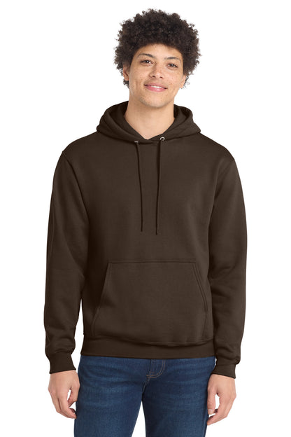 Port & Co Core Fleece Pullover Hooded Sweatshirt. PC78H in Dark Chocolate Brown