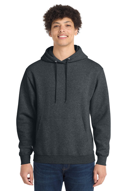 Port & Co Core Fleece Pullover Hooded Sweatshirt. PC78H in Dark Heather Grey