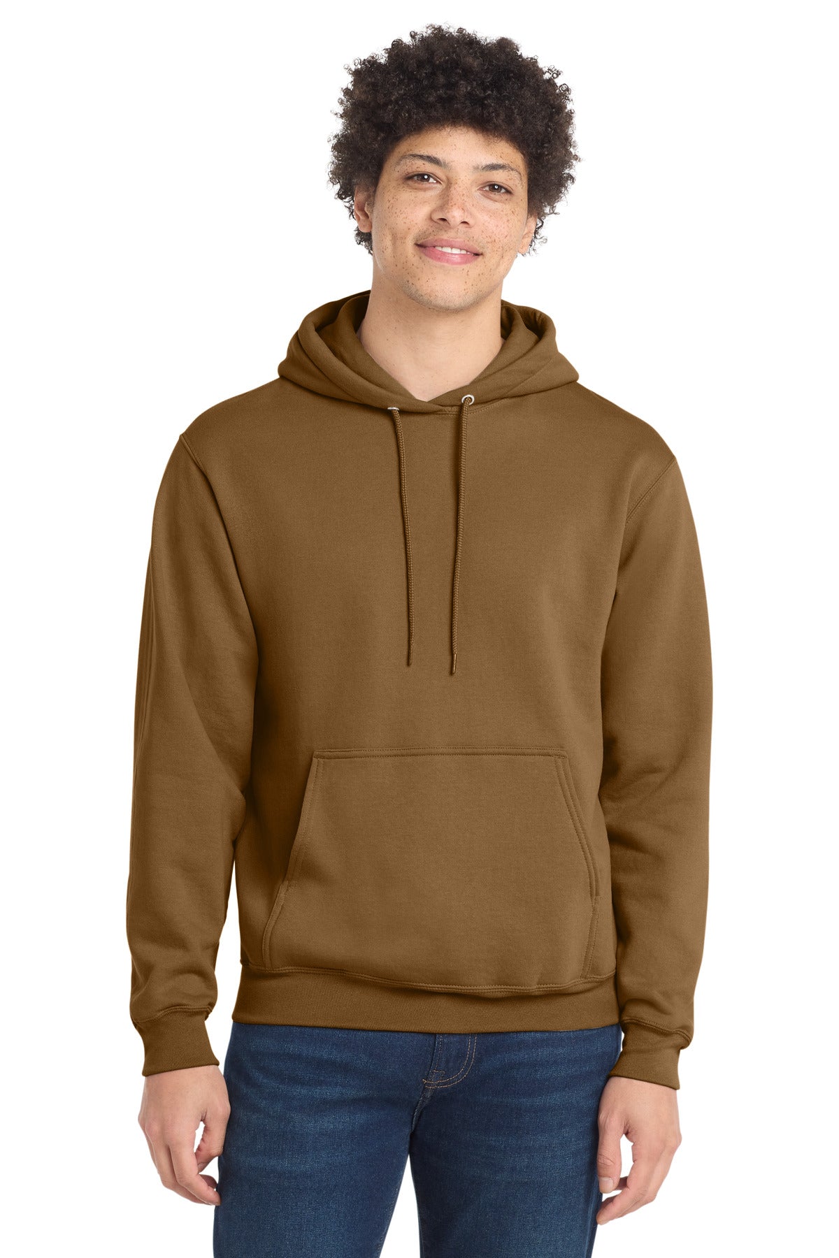 Port & Co Core Fleece Pullover Hooded Sweatshirt. PC78H in Duck Brown