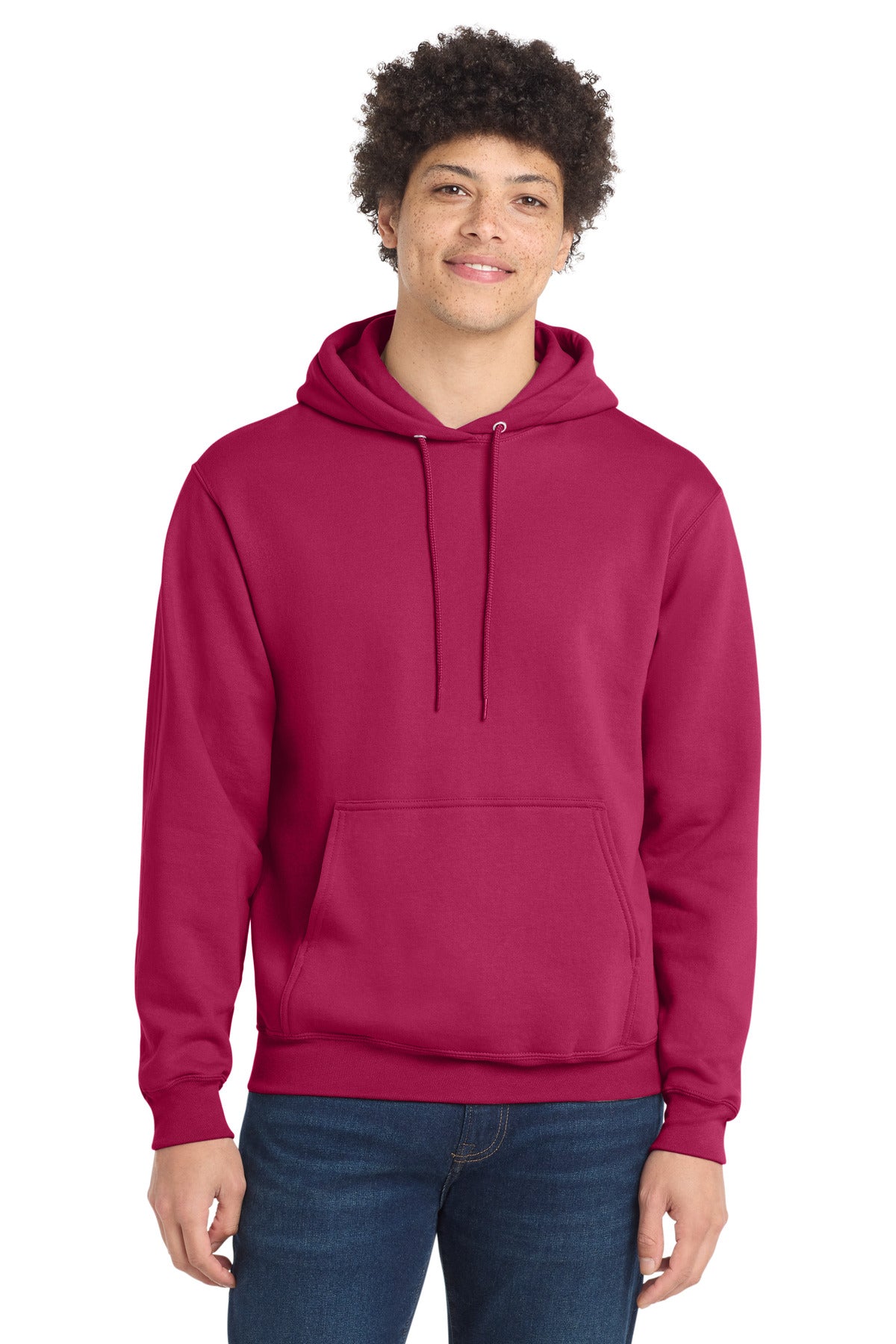 Port & Co Core Fleece Pullover Hooded Sweatshirt. PC78H in Flush Pink
