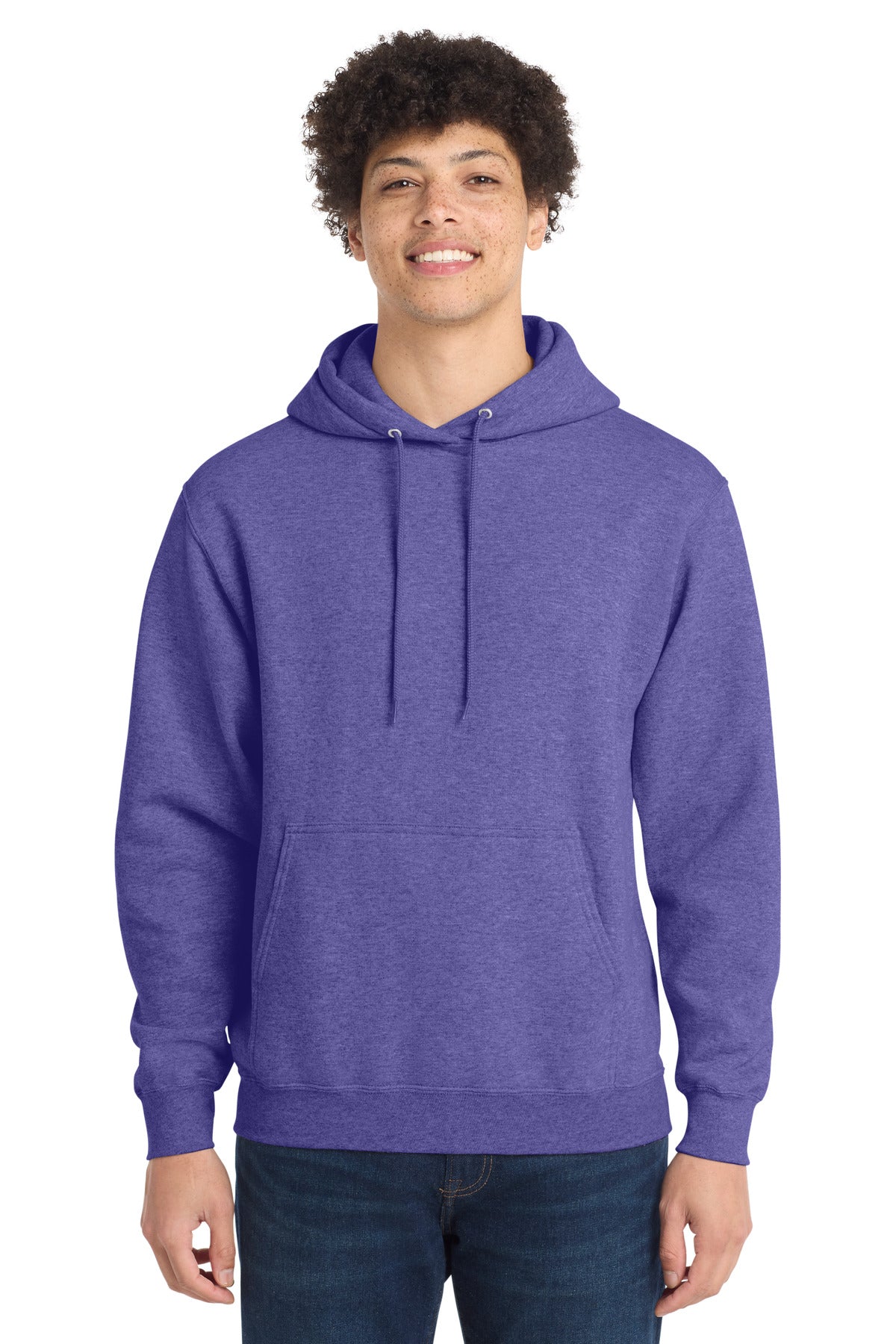 Port & Co Core Fleece Pullover Hooded Sweatshirt. PC78H in Heather Purple