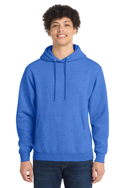 Port & Co Core Fleece Pullover Hooded Sweatshirt. PC78H in Heather Royal