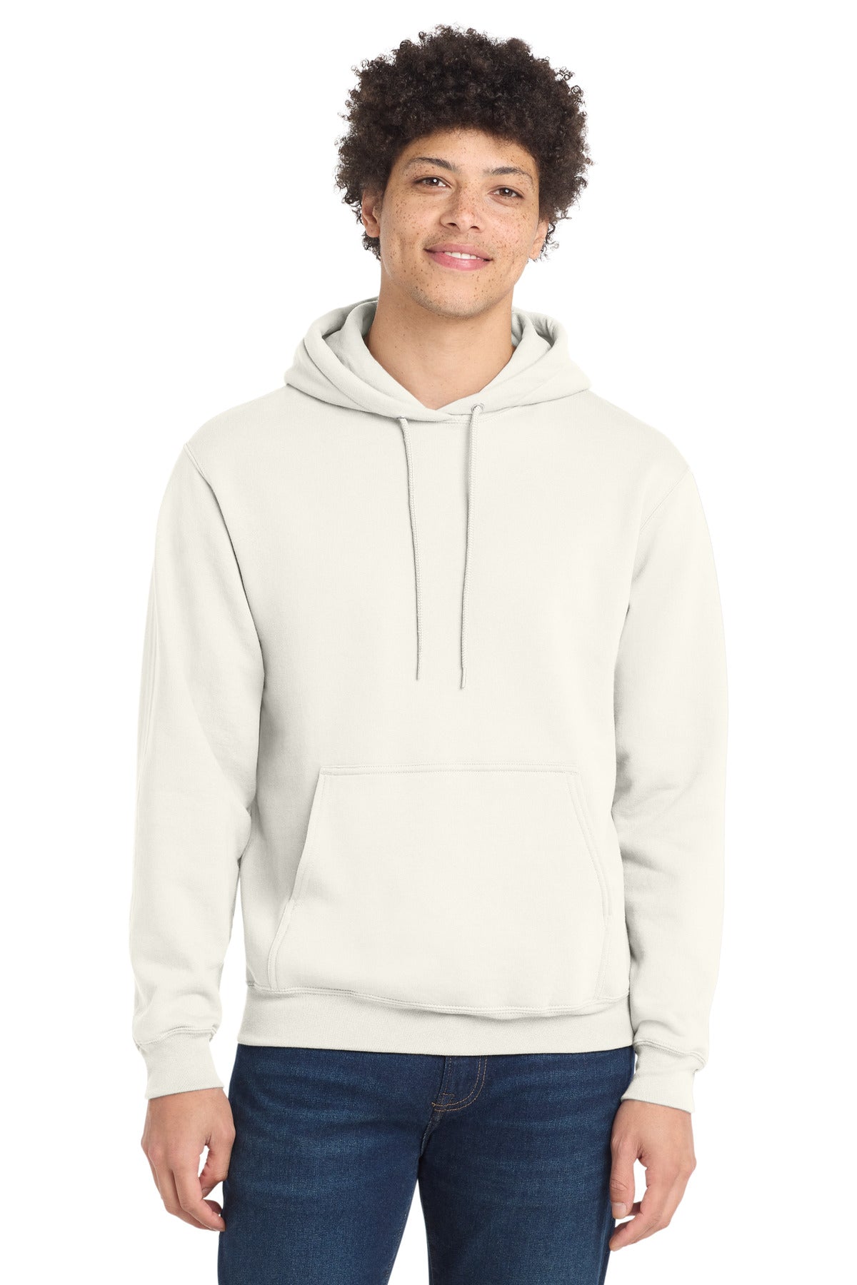 Port & Co Core Fleece Pullover Hooded Sweatshirt. PC78H in Ivory