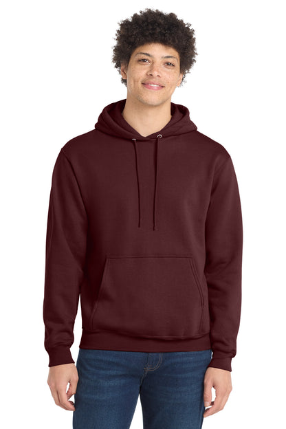 Port & Co Core Fleece Pullover Hooded Sweatshirt. PC78H in Maroon
