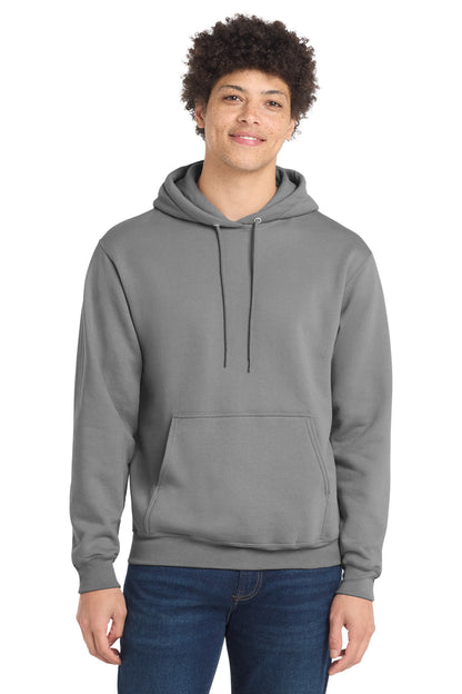 Port & Co Core Fleece Pullover Hooded Sweatshirt. PC78H in Medium Grey