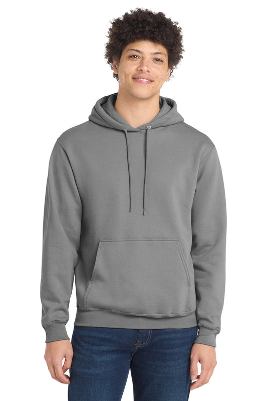 Port & Co Core Fleece Pullover Hooded Sweatshirt. PC78H in Medium Grey