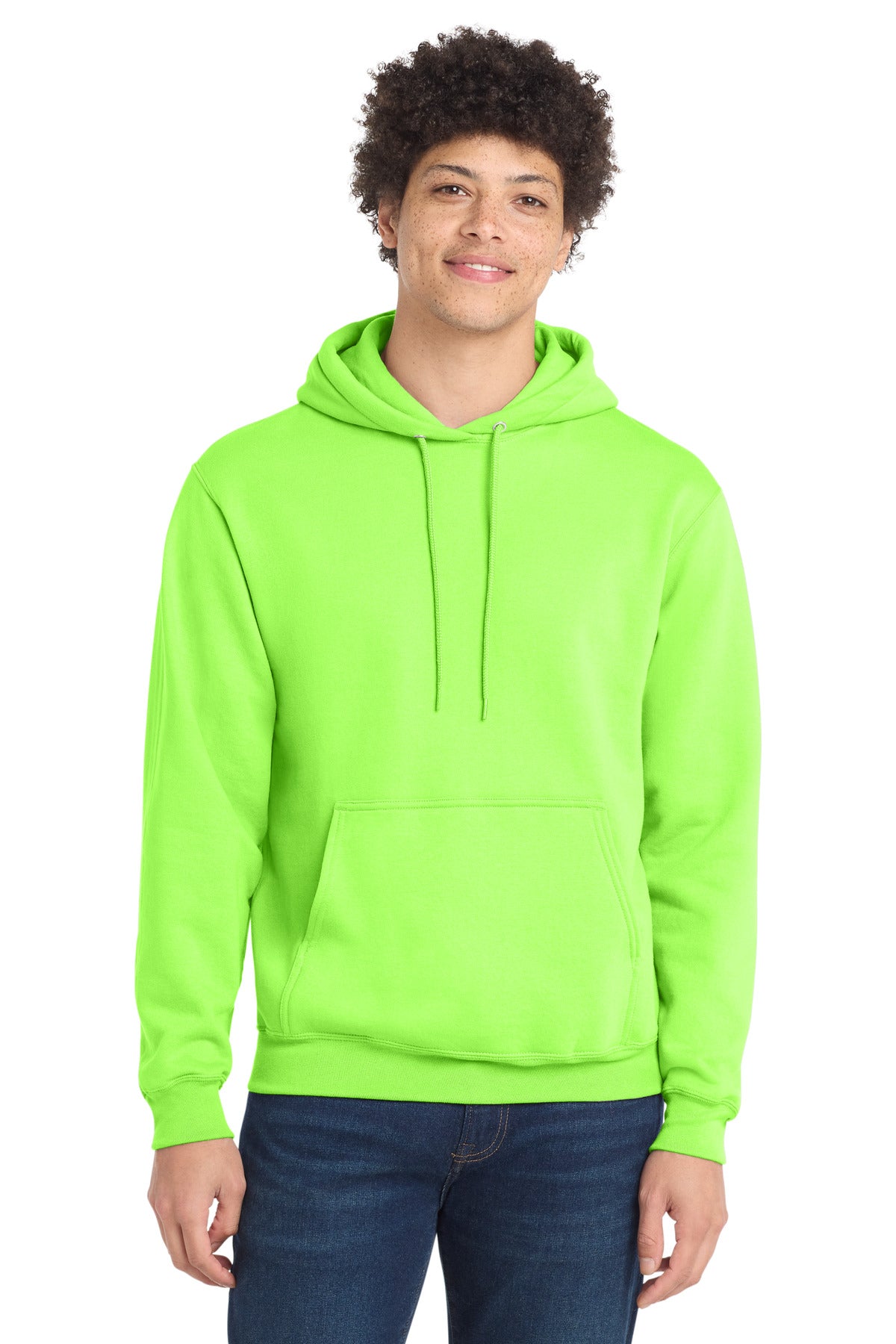 Port & Co Core Fleece Pullover Hooded Sweatshirt. PC78H in Neon Green