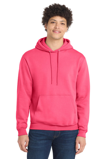 Port & Co Core Fleece Pullover Hooded Sweatshirt. PC78H in Neon Pink