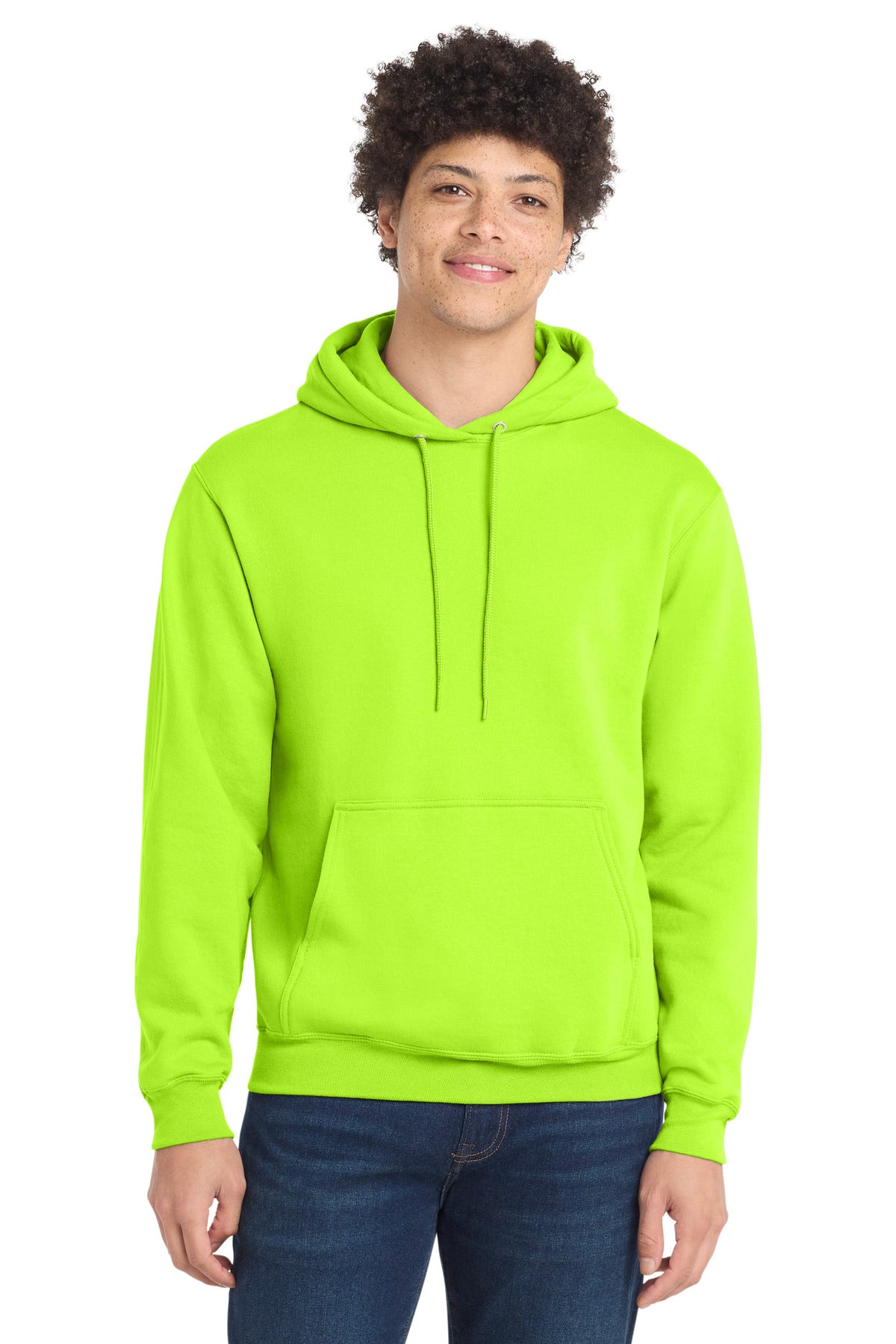 Port & Co Core Fleece Pullover Hooded Sweatshirt. PC78H in Neon Yellow