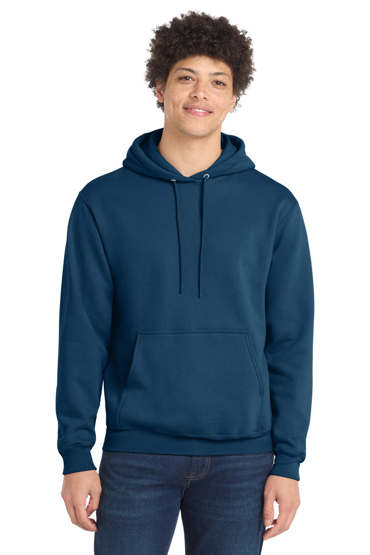 Port & Co Core Fleece Pullover Hooded Sweatshirt. PC78H in Neptune Blue