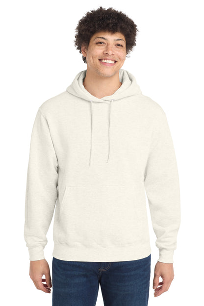 Port & Co Core Fleece Pullover Hooded Sweatshirt. PC78H in Oatmeal Heather