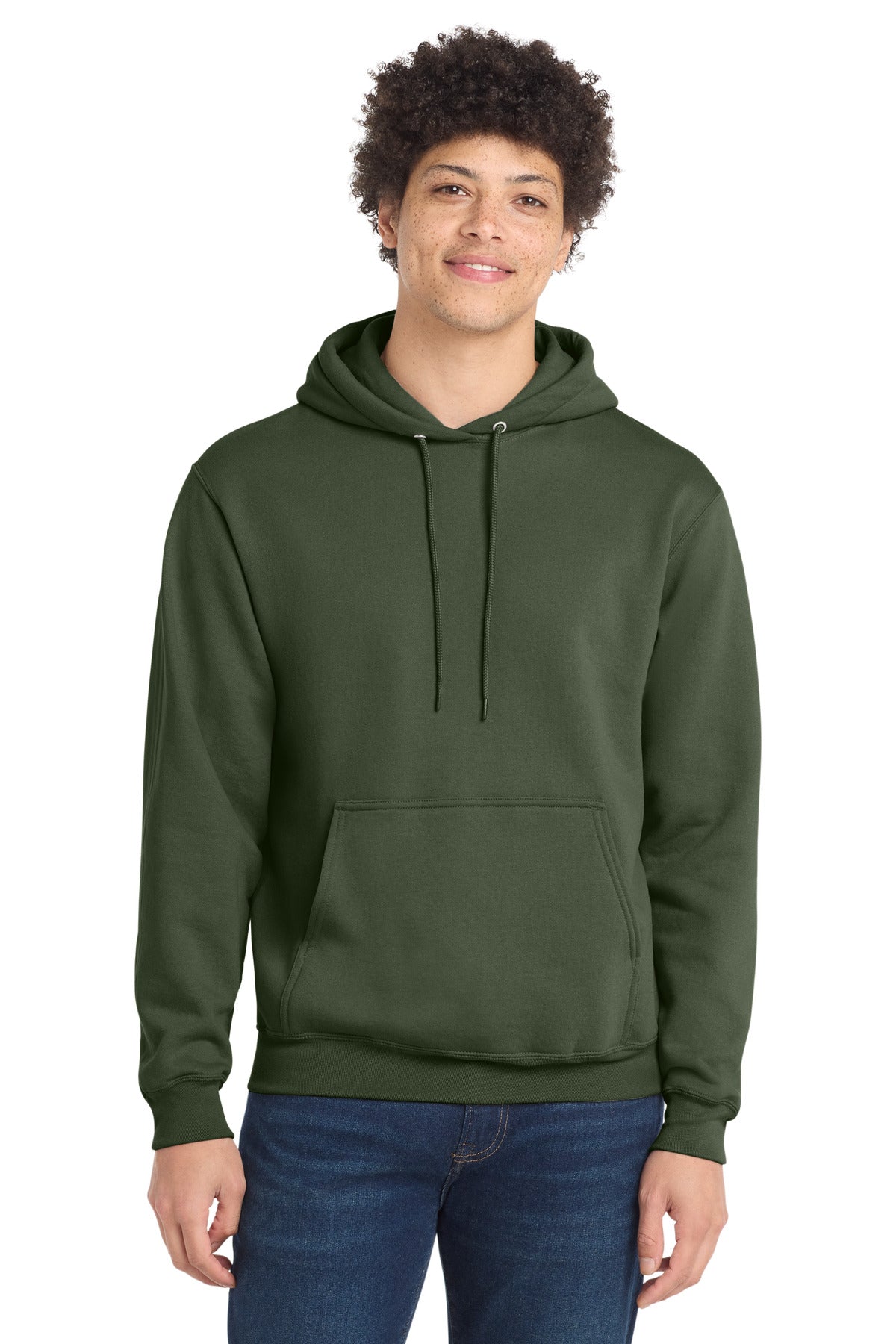 Port & Co Core Fleece Pullover Hooded Sweatshirt. PC78H in Olive