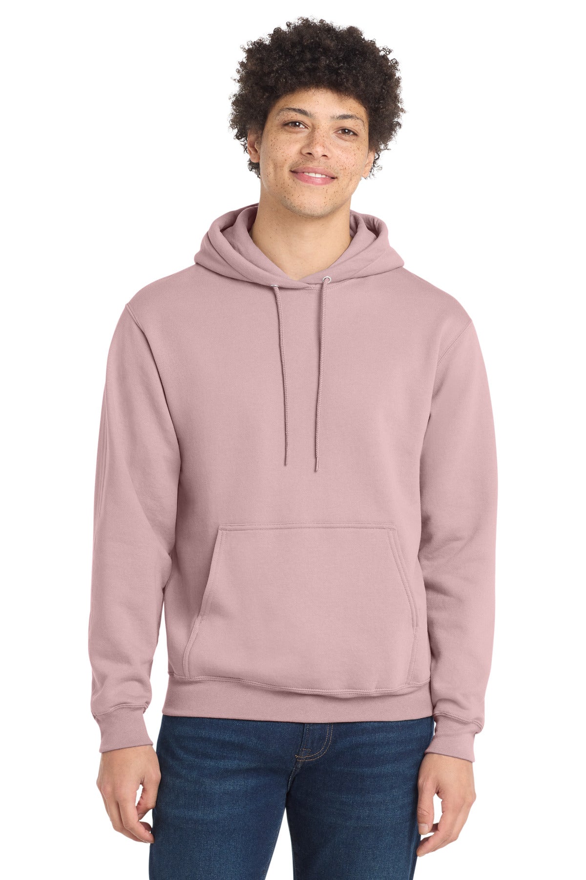 Port & Co Core Fleece Pullover Hooded Sweatshirt. PC78H in Pale Blush