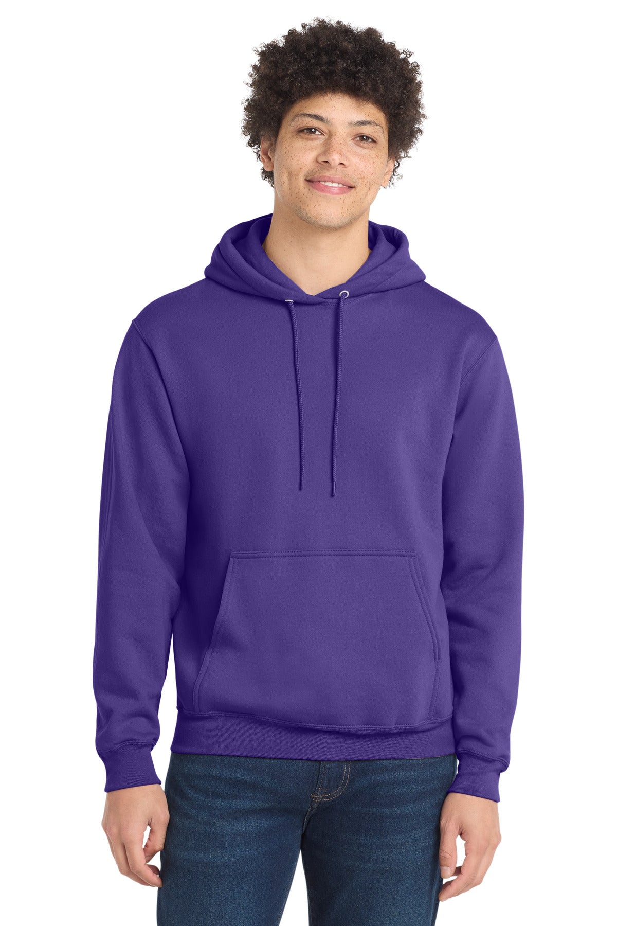 Port & Co Core Fleece Pullover Hooded Sweatshirt. PC78H in Purple