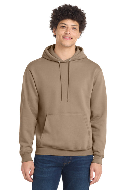Port & Co Core Fleece Pullover Hooded Sweatshirt. PC78H in Sand