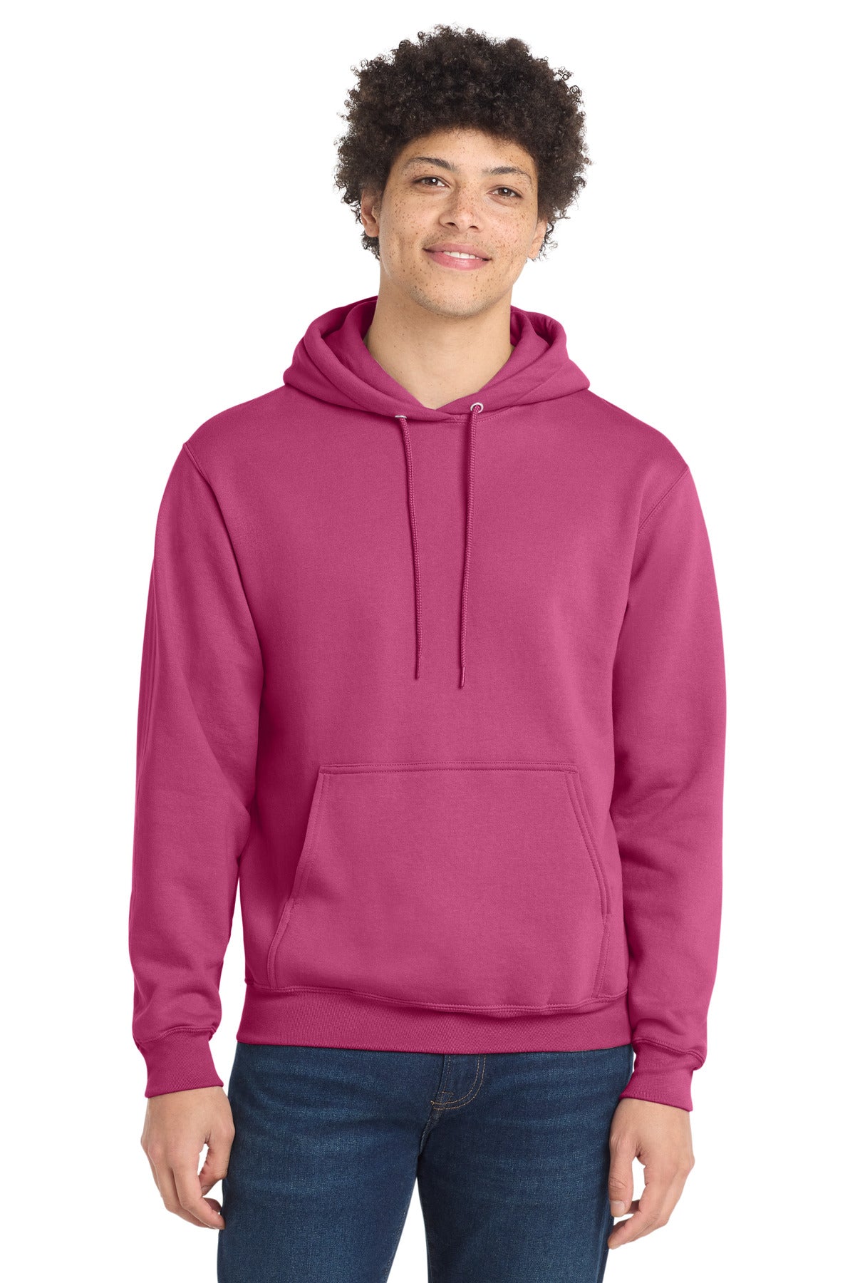 Port & Co Core Fleece Pullover Hooded Sweatshirt. PC78H in Sangria