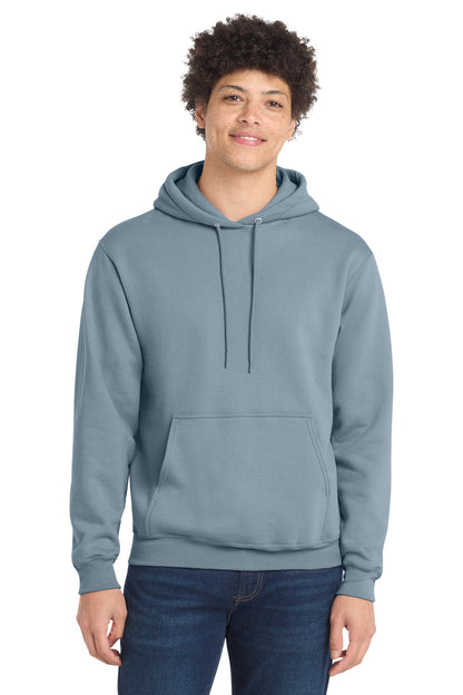 Port & Co Core Fleece Pullover Hooded Sweatshirt. PC78H in Stonewashed Blue