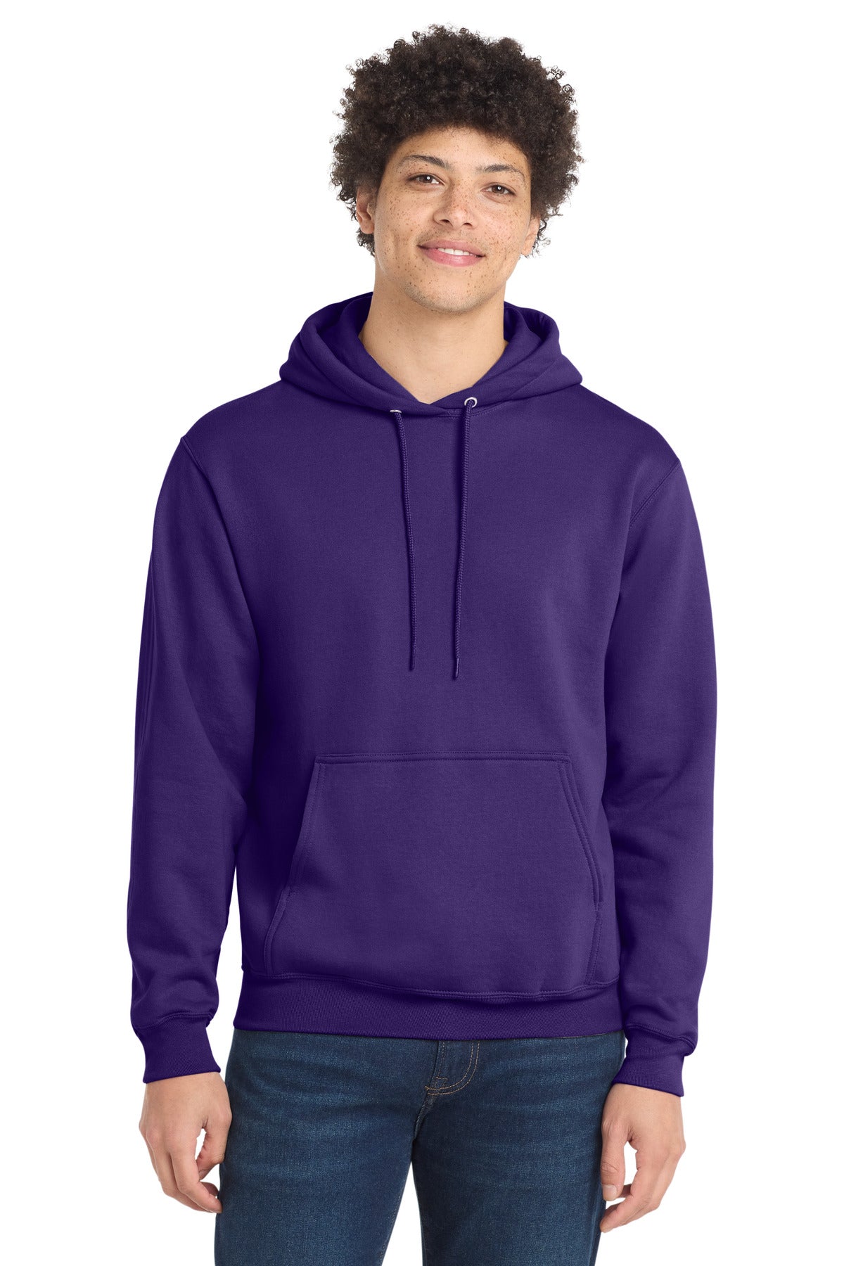 Port & Co Core Fleece Pullover Hooded Sweatshirt. PC78H in Team Purple