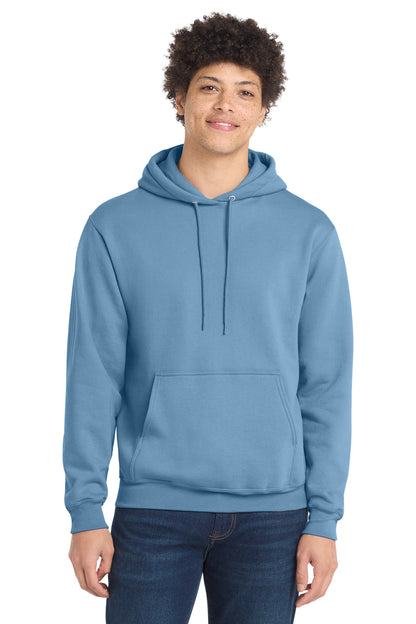 Port & Co Core Fleece Pullover Hooded Sweatshirt. PC78H in Tundra Blue