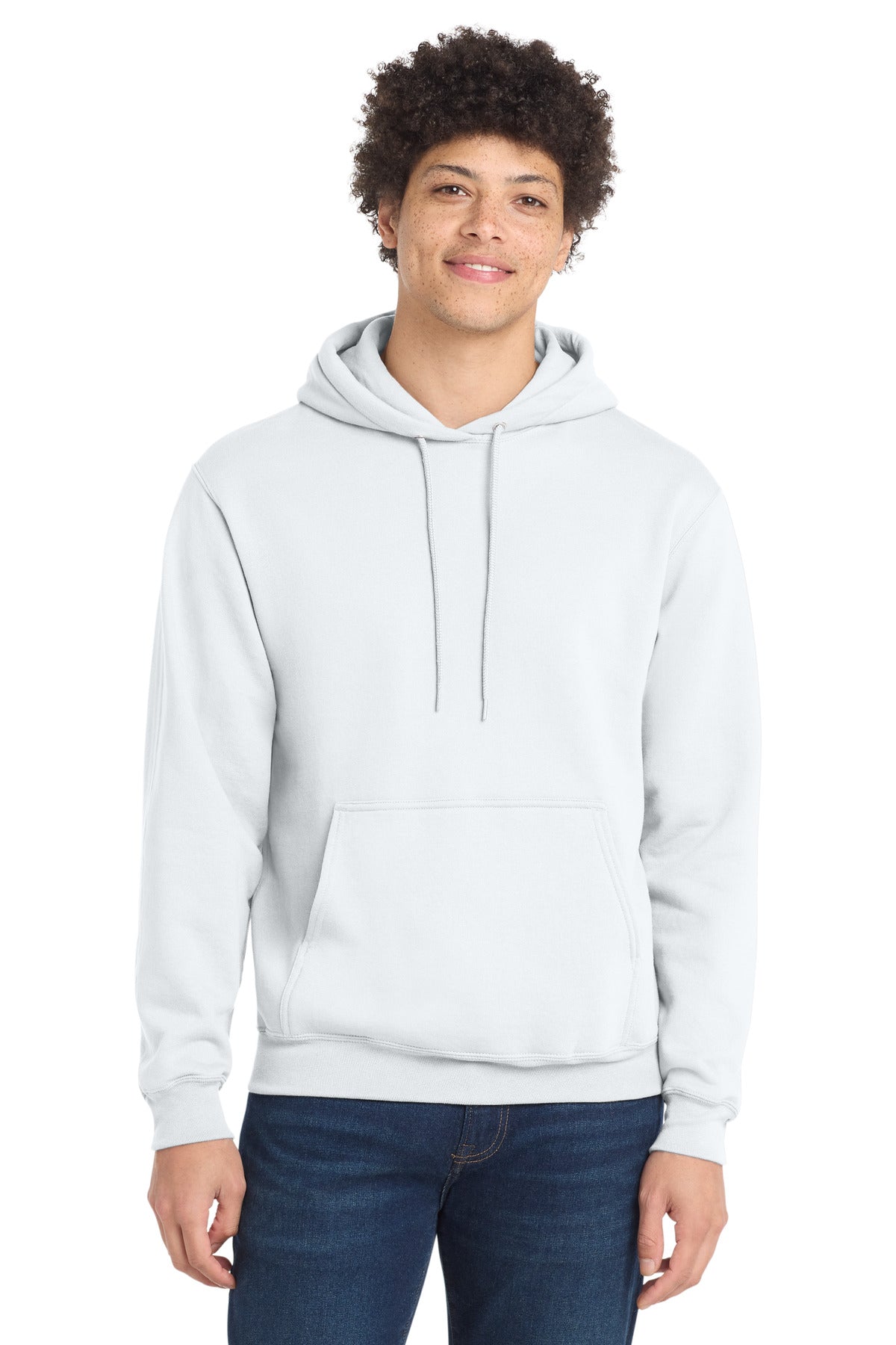 Port & Co Core Fleece Pullover Hooded Sweatshirt. PC78H in White