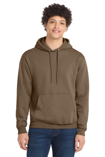 Port & Co Core Fleece Pullover Hooded Sweatshirt. PC78H in Woodland Brown