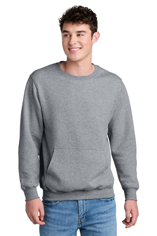 Port & Co Core Fleece Crewneck Pocket Sweatshirt PC78PKT in Athletic Heather