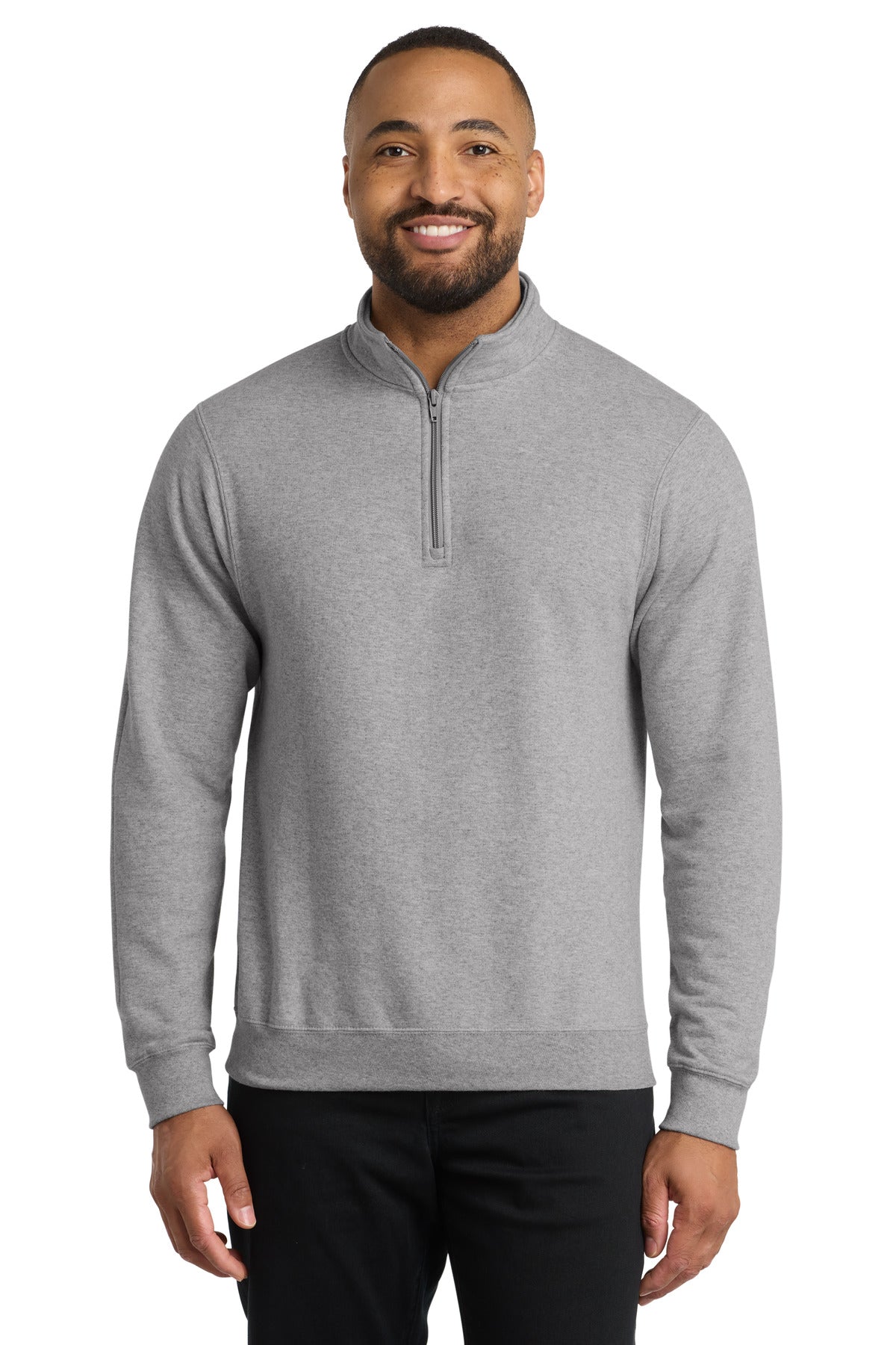 Port & Co Core Fleece 1/4-Zip Pullover Sweatshirt PC78Q in Athletic Heather